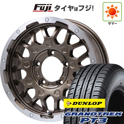 【新品】ジムニーシエラ 夏タイヤ ホイール4本セット 215/70R16 ダンロップ グラントレック PT3 レアマイスター LMG MS-9W ブロンズリムポリッシュ 16インチ