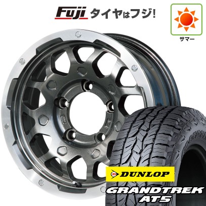 【新品】ジムニーシエラ 夏タイヤ ホイール4本セット 195/80R15 ダンロップ グラントレック AT5 レアマイスター LMG MS-9W ガンメタリムポリッシュ 15インチ