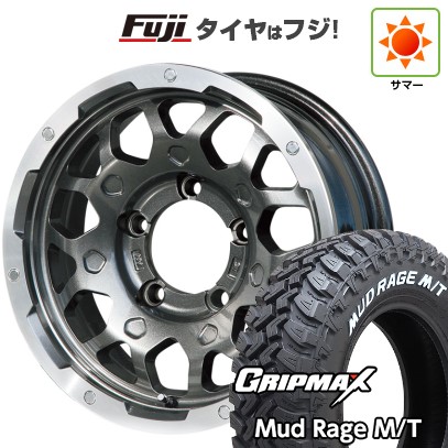 【新品】ジムニーシエラ 夏タイヤ ホイール4本セット 195/80R15 グリップマックス マッドレイジM/T RWL(限定) レアマイスター LMG MS-9W ガンメタリムポリッシュ 15インチ