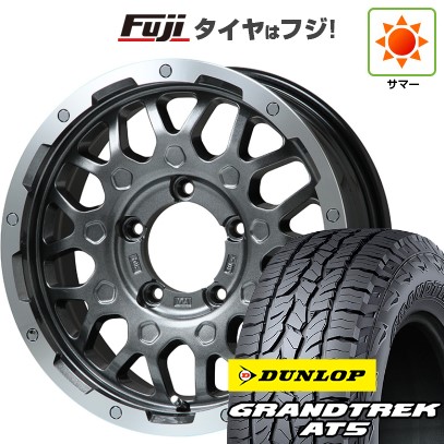 【新品】ジムニーシエラ 夏タイヤ ホイール4本セット 215/70R16 ダンロップ グラントレック AT5 レアマイスター LMG MS-9W ガンメタリムポリッシュ 16インチ
