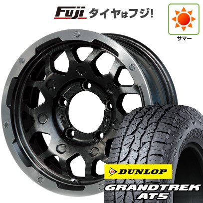 【新品】ジムニーシエラ 夏タイヤ ホイール4本セット 195/80R15 ダンロップ グラントレック AT5 レアマイスター LMG MS-9W ブラック/ブラッククリアリム 15インチ