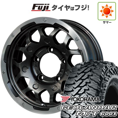 【新品】ジムニーシエラ 夏タイヤ ホイール4本セット 195/80R15 ヨコハマ ジオランダー M/T G003 レアマイスター LMG MS-9W ブラック/ブラッククリアリム 15インチ