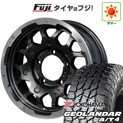 【新品】ジムニーシエラ 夏タイヤ ホイール4本セット 215/75R15 ヨコハマ ジオランダー A/T4 G018 RBL レアマイスター LMG MS-9W ブラック/ブラッククリアリム 15インチ