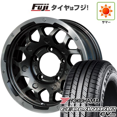 【新品】ジムニーシエラ 夏タイヤ ホイール4本セット 195/80R15 ヨコハマ ジオランダー CV G058 レアマイスター LMG MS-9W ブラック/ブラッククリアリム 15インチ