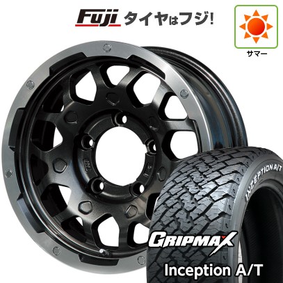 ジムニーシエラ/ジムニーノマド 夏タイヤ ホイール4本セット 215/75R15 グリップマックス インセプション A/T RWL(限定) レアマイスター LMG MS-9W ブラック/ブラッククリアリム 15インチ