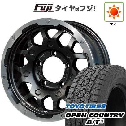 【新品】ジムニーシエラ 夏タイヤ ホイール4本セット 195/80R15 トーヨー オープンカントリー A/T III RWL/RBL レアマイスター LMG MS-9W ブラック/ブラッククリアリム 15インチ