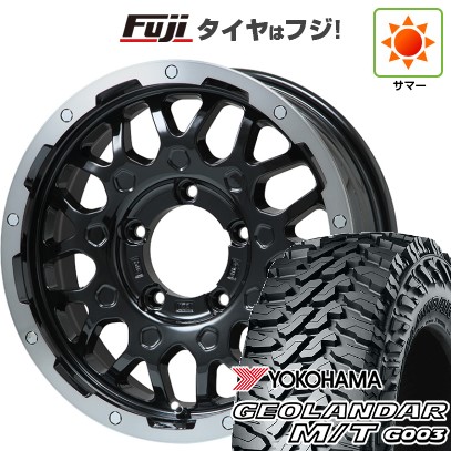 【新品】ジムニー 夏タイヤ ホイール4本セット 195R16C 104/102Q ヨコハマ ジオランダー M/T G003 レアマイスター LMG MS-9W ブラック/ブラッククリアリム 16インチ