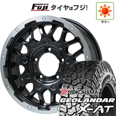 【新品】ジムニー 夏タイヤ ホイール4本セット 195R16C 104/102Q ヨコハマ ジオランダー X-AT G016 OWL レアマイスター LMG MS-9W ブラック/ブラッククリアリム 16インチ