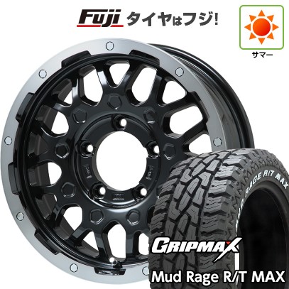 【新品】ジムニー 夏タイヤ ホイール4本セット 185/85R16 グリップマックス マッドレイジR/T MAX RWL(限定) レアマイスター LMG MS-9W ブラック/ブラッククリアリム 16インチ