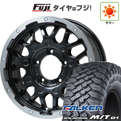 【新品】ジムニー 夏タイヤ ホイール4本セット 185/85R16 ファルケン ワイルドピーク M/T01 レアマイスター LMG MS-9W ブラック/ブラッククリアリム 16インチ