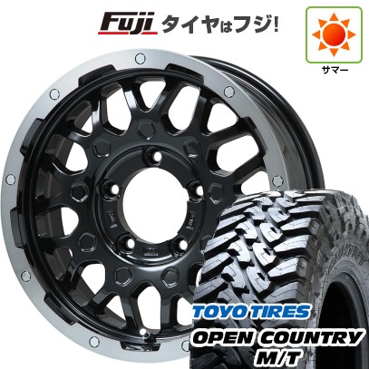 【新品】ジムニー 夏タイヤ ホイール4本セット 195/80R16 トーヨー オープンカントリー M/T レアマイスター LMG MS-9W ブラック/ブラッククリアリム 16インチ