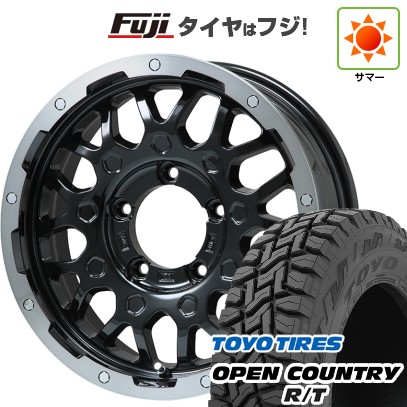 【新品】ジムニー 夏タイヤ ホイール4本セット 185/85R16 トーヨー オープンカントリー R/T RWL/RBL レアマイスター LMG MS-9W ブラック/ブラッククリアリム 16インチ