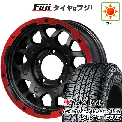 【新品】ジムニーシエラ 夏タイヤ ホイール4本セット 195/80R15 ヨコハマ ジオランダー A/T G015 RBL レアマイスター LMG MS-9W マットブラックレッドリム 15インチ
