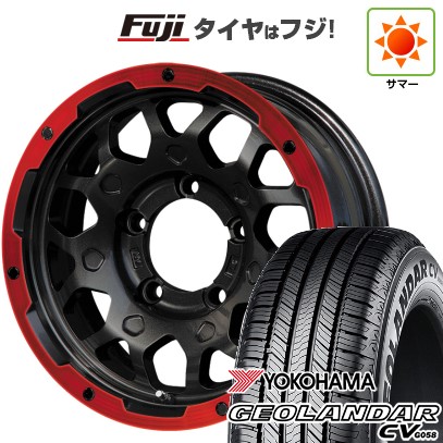 【新品】ジムニーシエラ 夏タイヤ ホイール4本セット 195/80R15 ヨコハマ ジオランダー CV G058 レアマイスター LMG MS-9W マットブラックレッドリム 15インチ