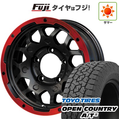 【新品】ジムニーシエラ 夏タイヤ ホイール4本セット 195/80R15 トーヨー オープンカントリー A/T III RWL/RBL レアマイスター LMG MS-9W マットブラックレッドリム 15インチ