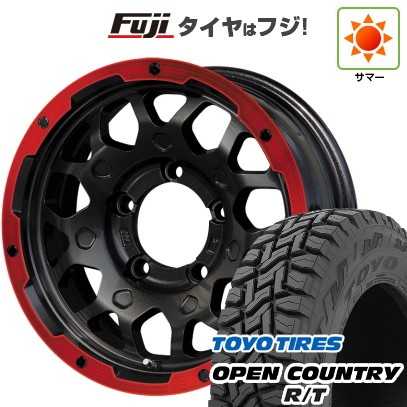 【新品】ジムニーシエラ 夏タイヤ ホイール4本セット 195/80R15 トーヨー オープンカントリー R/T RBL レアマイスター LMG MS-9W マットブラックレッドリム 15インチ