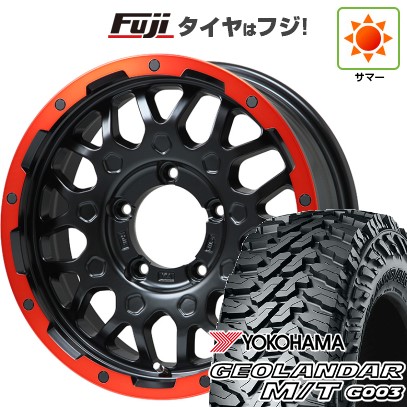 【新品】ジムニー 夏タイヤ ホイール4本セット 185/85R16 ヨコハマ ジオランダー M/T G003 レアマイスター LMG MS-9W マットブラックレッドリム 16インチ