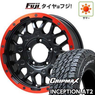 【新品】ジムニー 夏タイヤ ホイール4本セット 175/80R16 グリップマックス インセプション A/TII RWL(限定) レアマイスター LMG MS-9W マットブラックレッドリム 16インチ