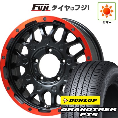 【新品】ジムニー 夏タイヤ ホイール4本セット 175/80R16 ダンロップ グラントレック PT5 レアマイスター LMG MS-9W マットブラックレッドリム 16インチ