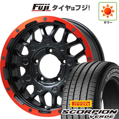 【新品】ジムニーシエラ 夏タイヤ ホイール4本セット 215/70R16 ピレリ スコーピオン ヴェルデ レアマイスター LMG MS-9W マットブラックレッドリム 16インチ