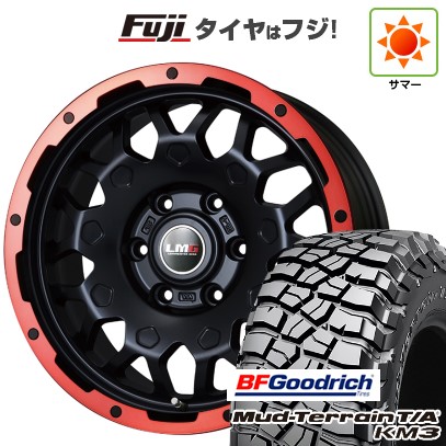 プラド/ハイラックス 夏タイヤ ホイール4本セット 265/70R17 BFグッドリッチ マッドテレーンT/A KM3 レアマイスター LMG MS-9W マットブラックレッドリム 17インチ