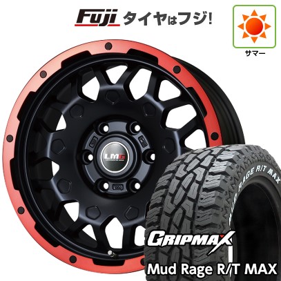 プラド/ハイラックス 夏タイヤ ホイール4本セット 265/70R17 グリップマックス マッドレイジR/T MAX RWL(限定) レアマイスター LMG MS-9W マットブラックレッドリム 17インチ