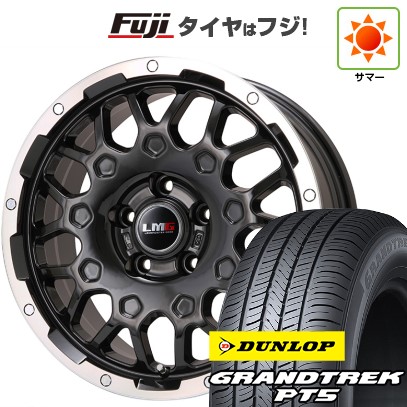 デリカD5 夏タイヤ ホイール4本セット 225/70R16 ダンロップ グラントレック PT5 レアマイスター LMG MS-9W ブラック/ブラッククリアリム 16インチ