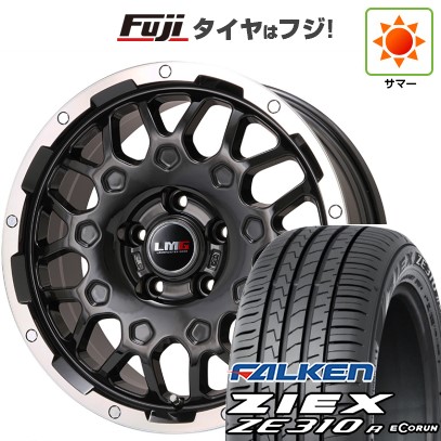 【新品】フリード 5穴/114 夏タイヤ ホイール4本セット 195/55R16 ファルケン ジークス ZE310R エコラン(限定) レアマイスター LMG MS-9W ブラック/ブラッククリアリム 16インチ