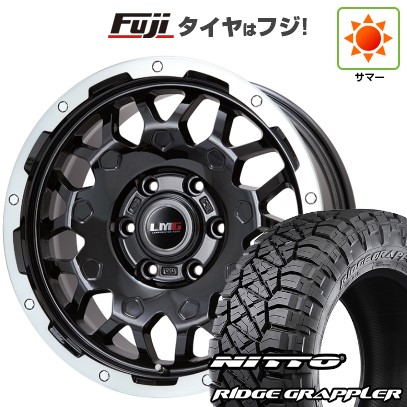 【パンク保証付き】プラド/ハイラックス 夏タイヤ ホイール4本セット 265/70R17 ニットー リッジグラップラー レアマイスター LMG MS-9W ブラック/ブラッククリアリム 17インチ