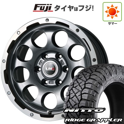 【パンク保証付き】プラド/ハイラックス 夏タイヤ ホイール4本セット 265/70R17 ニットー リッジグラップラー レアマイスター LMG CS-9 ガンメタリムポリッシュ 17インチ