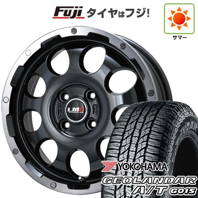 【新品 軽自動車】N-BOX タント スペーシア 夏タイヤ ホイール4本セット 165/55R15 ヨコハマ ジオランダー A/T G015 RBL レアマイスター LMG CS-9 ブラック/ブラッククリアリム 15インチ