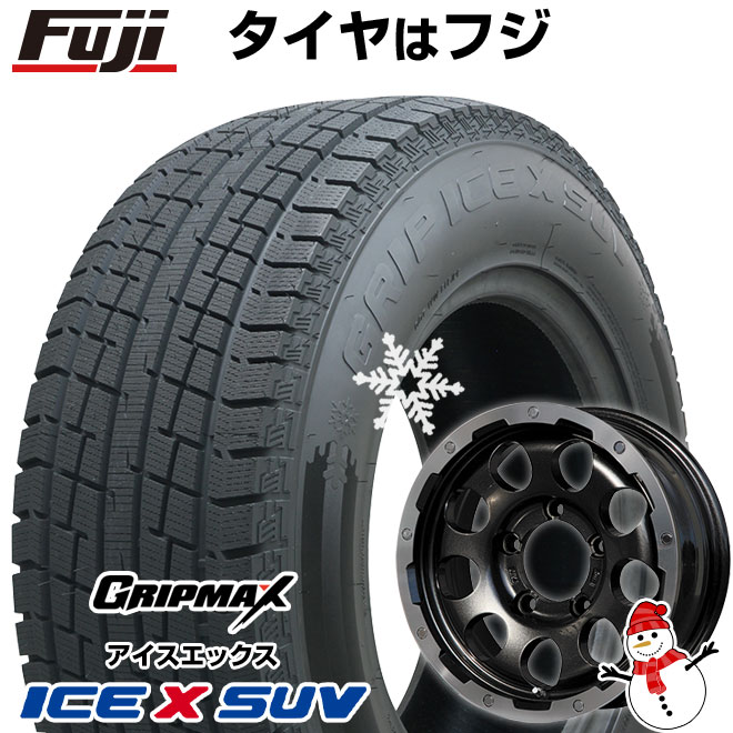 【新品】ジムニーシエラ用 スタッドレスタイヤ ホイール4本セット 195/80R15 グリップマックス アイスX SUV BSW ブラックサイドウォール(限定) レアマイスター LMG CS-9 15インチ(送料無料)