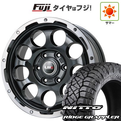 【パンク保証付き】プラド/ハイラックス/トライトン(GSR) 夏タイヤ ホイール4本セット 265/65R17 ニットー リッジグラップラー レアマイスター LMG CS-9 ブラック/ブラッククリアリム 17インチ