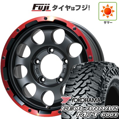 【新品】ジムニー 夏タイヤ ホイール4本セット 195R16C 104/102Q ヨコハマ ジオランダー M/T G003 レアマイスター LMG CS-9 マットブラック/レッドリム 16インチ