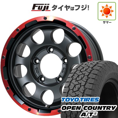 【新品】ジムニーシエラ 夏タイヤ ホイール4本セット 215/70R16 トーヨー オープンカントリー A/T III RBL レアマイスター LMG CS-9 マットブラック/レッドリム 16インチ