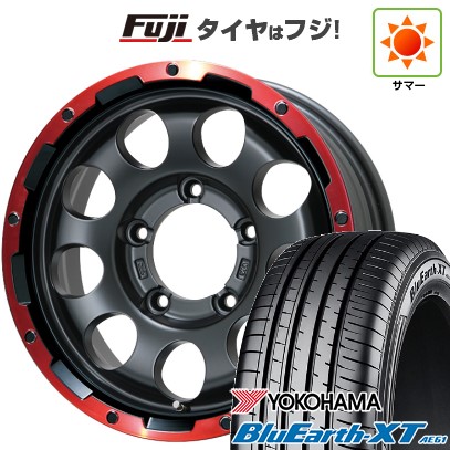 【新品】ジムニーシエラ 夏タイヤ ホイール4本セット 215/70R16 ヨコハマ ブルーアース XT AE61 レアマイスター LMG CS-9 マットブラック/レッドリム 16インチ