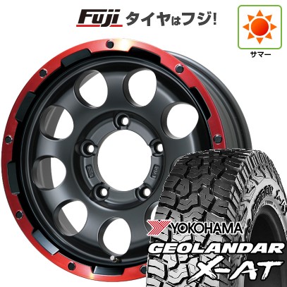 【新品】ジムニー 夏タイヤ ホイール4本セット 195R16C 104/102Q ヨコハマ ジオランダー X-AT G016 OWL レアマイスター LMG CS-9 マットブラック/レッドリム 16インチ