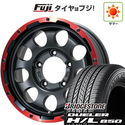 【新品】ジムニーシエラ 夏タイヤ ホイール4本セット 215/70R16 ブリヂストン デューラー H/L850 レアマイスター LMG CS-9 マットブラック/レッドリム 16インチ