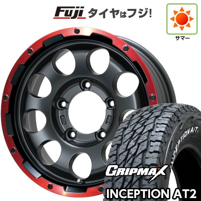【新品】ジムニー 夏タイヤ ホイール4本セット 175/80R16 グリップマックス インセプション A/TII RWL(限定) レアマイスター LMG CS-9 マットブラック/レッドリム 16インチ