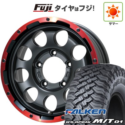 【新品】ジムニー 夏タイヤ ホイール4本セット 185/85R16 ファルケン ワイルドピーク M/T01 レアマイスター LMG CS-9 マットブラック/レッドリム 16インチ