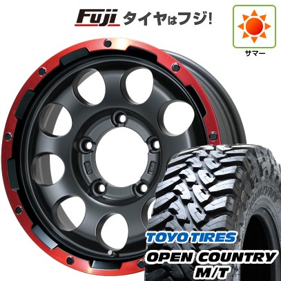【新品】ジムニー 夏タイヤ ホイール4本セット 195/80R16 トーヨー オープンカントリー M/T レアマイスター LMG CS-9 マットブラック/レッドリム 16インチ