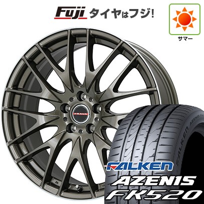【エクストレイル（T33系）等】 夏タイヤ ホイール4本セット 255/45R20 ファルケン アゼニス FK520L ビッグウエイ LEYSEEN プラバ9M(ブロンズ/リムポリッシュ) 20インチ