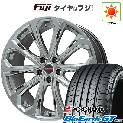 シビック(FL系 FK系)等 夏タイヤ ホイール4本セット 235/35R19 ヨコハマ ブルーアース GT AE51 ビッグウエイ LEYSEEN プラバ5X(クロームハイパーシルバー) 19インチ