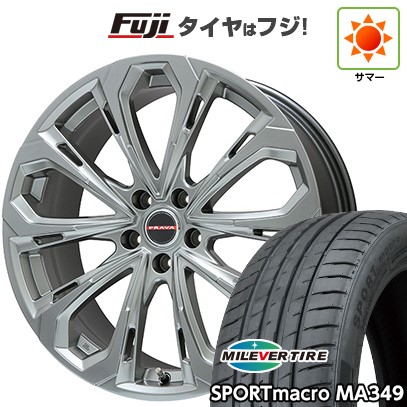 シビック(FL系 FK系)等 夏タイヤ ホイール4本セット 235/35R19 ミレバー スポーツマクロ MA349（限定） ビッグウエイ LEYSEEN プラバ5X(クロームハイパーシルバー) 19インチ