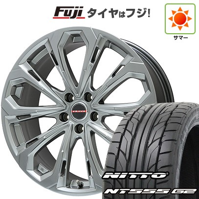 【パンク保証付き】シビック(FL系 FK系)等 夏タイヤ ホイール4本セット 235/35R19 ニットー NT555 G2 ビッグウエイ LEYSEEN プラバ5X(クロームハイパーシルバー) 19インチ