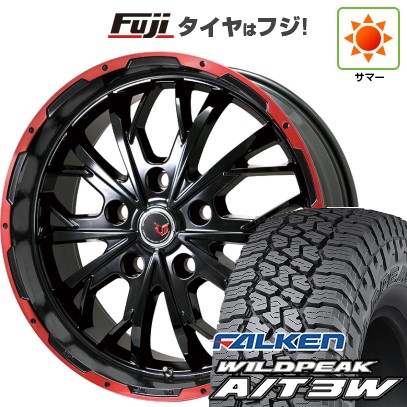 デリカD5 夏タイヤ ホイール4本セット 235/70R16 ファルケン ワイルドピーク A/T3W レアマイスター LMG ヴァスティア(グロスブラック/レッドリム) 16インチ