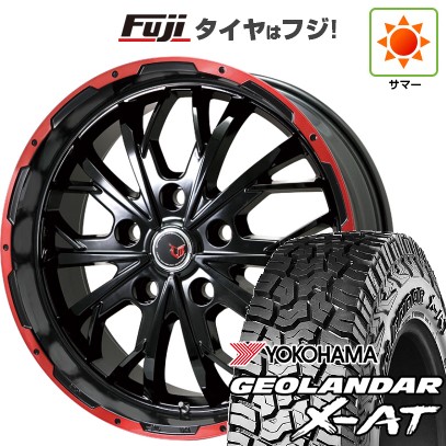 デリカD5 夏タイヤ ホイール4本セット 235/70R16 ヨコハマ ジオランダー X-AT G016 OWL レアマイスター LMG ヴァスティア(グロスブラック/レッドリム) 16インチ