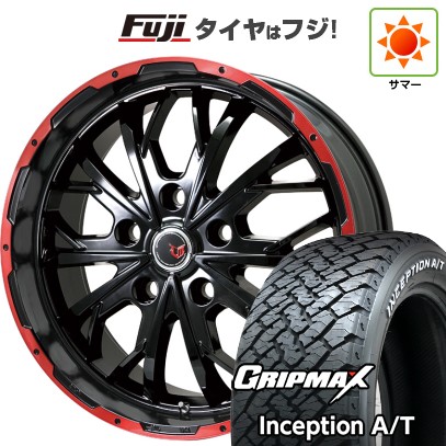 デリカD5 夏タイヤ ホイール4本セット 235/70R16 グリップマックス インセプション A/T RWL(限定) レアマイスター LMG ヴァスティア(グロスブラック/レッドリム) 16インチ