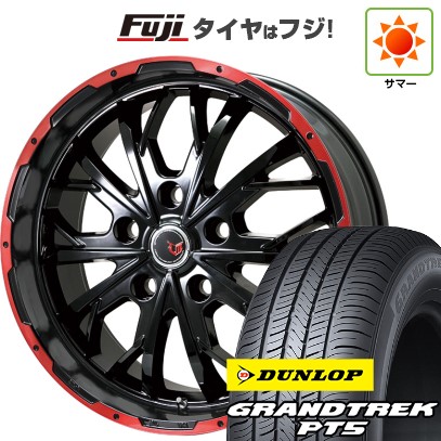 デリカD5 夏タイヤ ホイール4本セット 225/70R16 ダンロップ グラントレック PT5 レアマイスター LMG ヴァスティア(グロスブラック/レッドリム) 16インチ