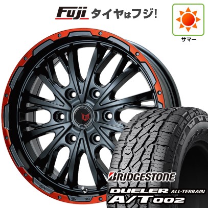 プラド/ハイラックス 夏タイヤ ホイール4本セット 265/70R17 ブリヂストン デューラー A/T002 OWL/RBL レアマイスター LMG ヴァスティア(グロスブラック/レッドリム) 17インチ